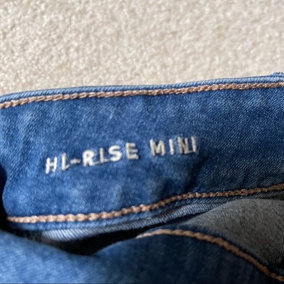 AEO Hi-Rise Mini Denim Skirt Patch Pockets-2 - Picture 6 of 9